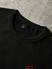 PAVTROS 男士街头风流行英文刺绣“创造亚当”元素T恤，适合户外音乐节、日常穿着、朋友聚会、送给男友/老公的礼物、周年纪念礼物，白色 - 黑色 - 查看 6