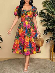 SHEIN Lady 女士度假连衣裙 女士中长连衣裙 - 彩色 - 查看 1