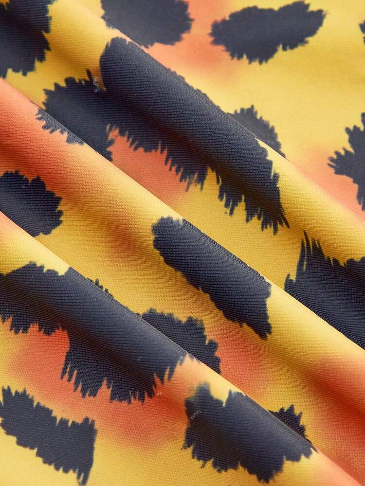 SHEIN Maija Women's Vacation Casual Printed Halter One-Piece Swimsuit