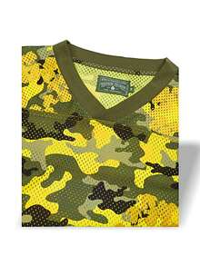 Sports Tee Denim Tears Camo Wreath Jersey Sweat Absorption Breathable Lightweight Soft Versatile Easy To Wash Outdoor Men Yellow Dark Green SS25TKJ12312166 - Màu vàng / xanh lá cây đậm - Xem 3