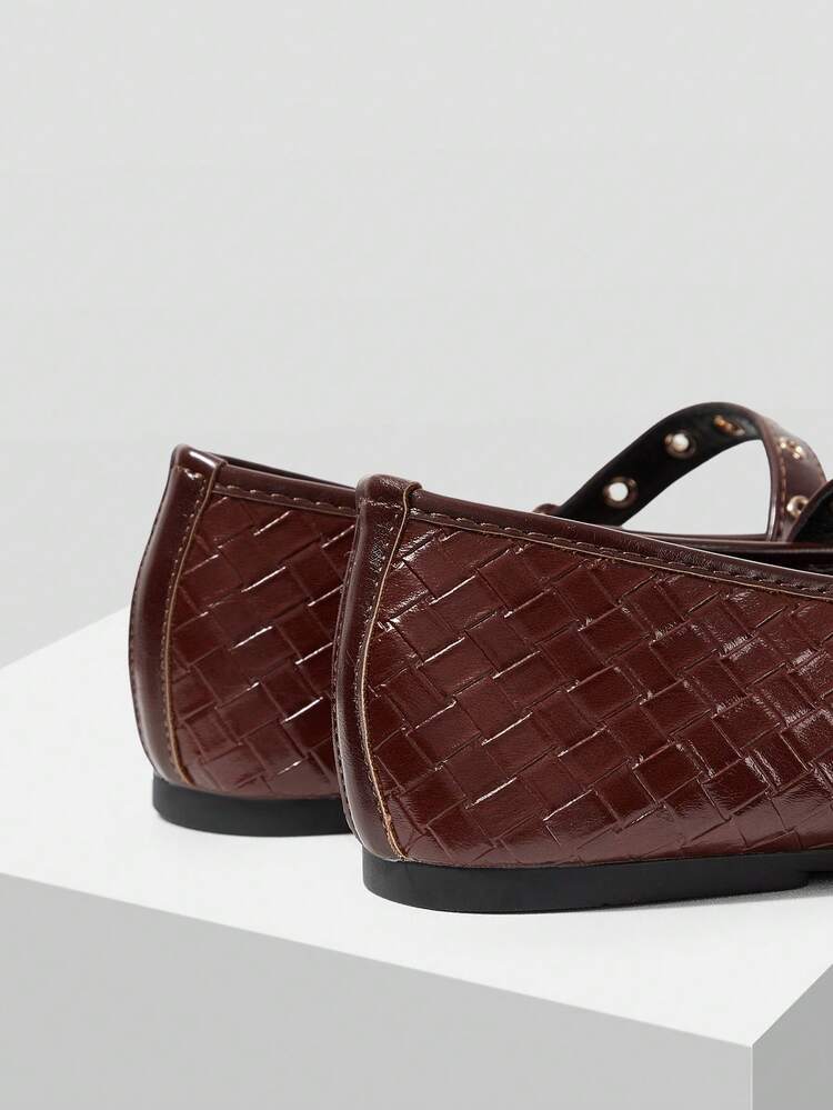 WOMEN'S BUCKLE RIVET INLAID BOW SIMPLE AND GENEROUS FLAT BOTTOM SUITABLE FOR DAILY COMMUTING LEISURE ROUND TOE SHOES
