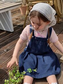 Dazy Kids Young Girl' Cute Denim Pinafore Dress Sun Dresses - Blue - View 6
