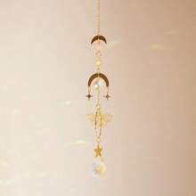 1pc Butterfly & Moth & Crystal Sun Dreamcatcher With Rose Quartz & Raw Stone For Window & Room Decoration,Home Decor ,Room Decor,Wall Decor Gifts Birthday Graduation - Multicolor - View 8