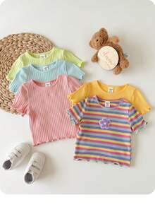 5 piezas Blusas para niñas bebé - Multicolor - Ver 4