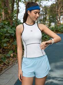 In My Nature Women's Sleeveless Contrast Color Outdoor T-Shirt Tank Top - White - View 3