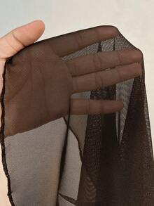 Rustia Blusa de manga corta con volantes en el bajo para mujer de talla grande y unicolor - Café integral - Ver 5