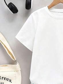 Conjunto de 2 piezas para niños preadolescentes, nueva moda SS26 Camiseta de manga corta con estampado casual cómodo y con personalidad de oso, monopatín y palmera a doble cara, combinada con pantalones cortos a rayas, conjunto de camiseta de manga corta y pantalones cortos casual, adecuado para salidas, ocio, vacaciones y otras ocasiones en primavera y verano - Multicolor - Ver 3