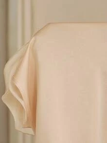 2026 Blusa romántica y elegante de manga corta con cintura ceñida y decoración floral 3D de rosa, adecuada para bodas, fiestas, primavera, verano, vacaciones y ocasiones elegantes - Albaricoque - Ver 8