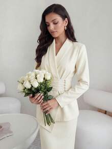 Modelyn Bộ 2 món gồm áo corset và chân váy đuôi cá bất đối xứng thiết kế mới, giúp thon gọn và thanh lịch. - Màu vàng ngỗng - Xem 8