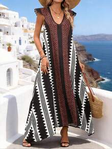 Breezaya Women's Color Block Casual Party Dress - Black - View 5
