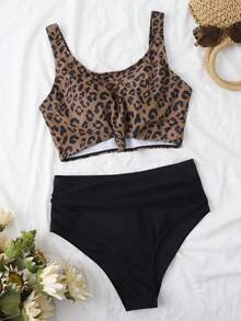 SHEIN Swim 2 Pieces Leopard Print Vacation Beach Swimwear, Print Design Varies Summer - Multicolor - View 5