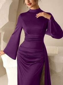 Coutiva Women's Formal Evening Gown (Heavily Embellished) - Purple - View 5