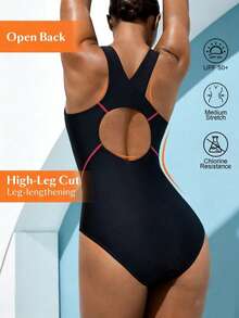 Swim Nautrix 1 bộ đồ bơi liền thân nữ in họa tiết bầu trời sao, kiểu lưng chữ Y. - Nhiều màu - Xem 2