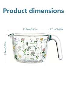 Cirelle 1 pieza Taza de medición de vidrio con escala, resistente a altas temperaturas, para cocina y hogar, tazón especial para huevos, taza de filtro de gran capacidad - Multicolor - Ver 7