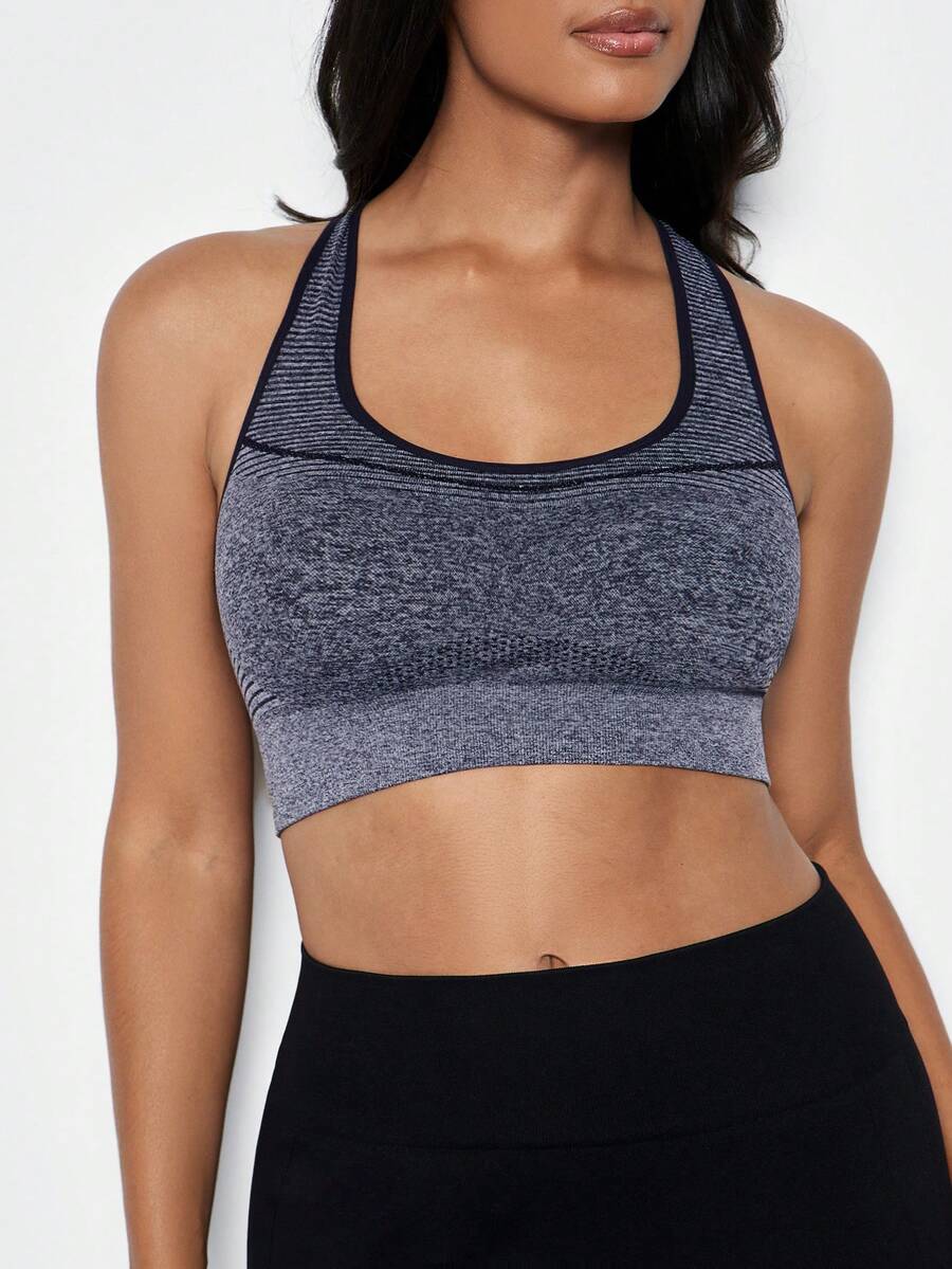 Powerista 2pcs Women's Moisture Wicking Sports Camisole, Basic Plus Size, Black + Heather Gray Combo, Seamless For Fitness/Yoga - Multicolor - View 1