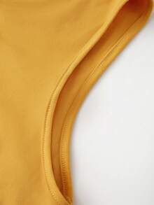 GlowEve CURVE Plus Size Casual Knit Frayed Hem Minimalist Elegant Sleeveless Tank Top, Suitable For Daily Commute - Yellow - View 3