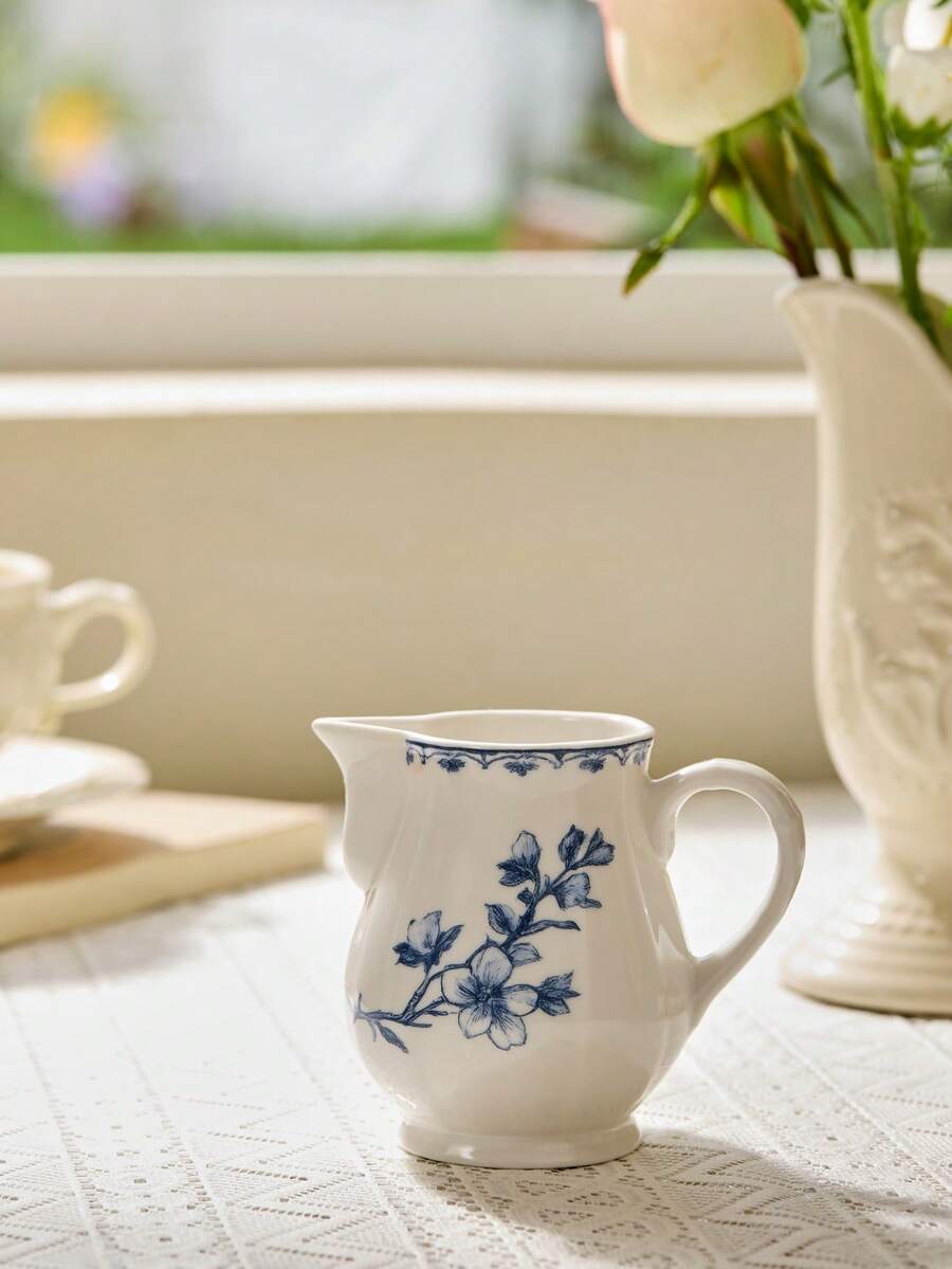 Cirelle 1件套法式复古花鸟下午茶陶瓷茶壶、陶瓷杯碟、糖罐、奶罐、咖啡杯碟、水瓶 - 查看 1