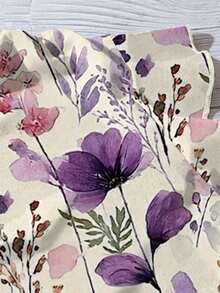 Purple Floral Print Casual Loose Shirt, Suitable For Summer - Multicolor - View 4