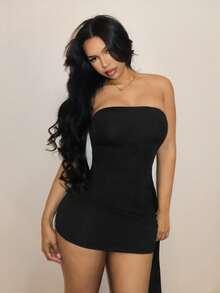 BamGleam Vestido de verano sexy con lazos para mujer - Negro - Ver 7