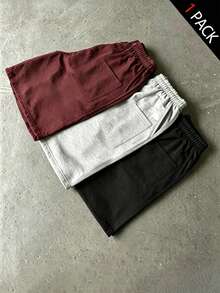 Sport MetroGents Quần short thể thao nam in chữ, cạp chun, có dây rút - màu đen - Xem 2