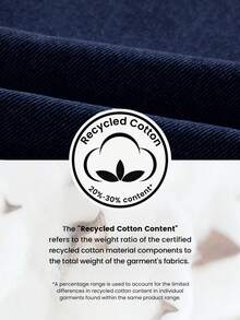 EMERY ROSE Áo khoác denim màu xanh nhạt dáng suông thoải mái, viền bèo nhún, dành cho nữ, cỡ lớn. - Rửa tối - Xem 3