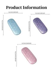 Joivida Heart Pattern Hard Shell Eyeglass Case, Premium PU Leather Waterproof Wear-Resistant Anti-Pressure Fashion Glasses Storage Box, Portable Lightweight Glasses Case For Men, Women & Students, Fashionable Iridescent Design, 3 Cute Colors Optional - Multicolor - View 4