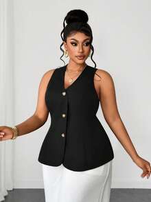 Maweii Blusa/camisa casual elegante y sexy de cuello en V profundo con lazo en la cintura, adecuada para el uso diario - Negro - Ver 2