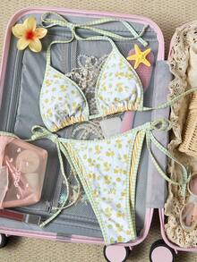 Swim Mod Women's Casual Vacation Ditsy Floral Bikini 2 Pieces Set - Multicolor - View 5