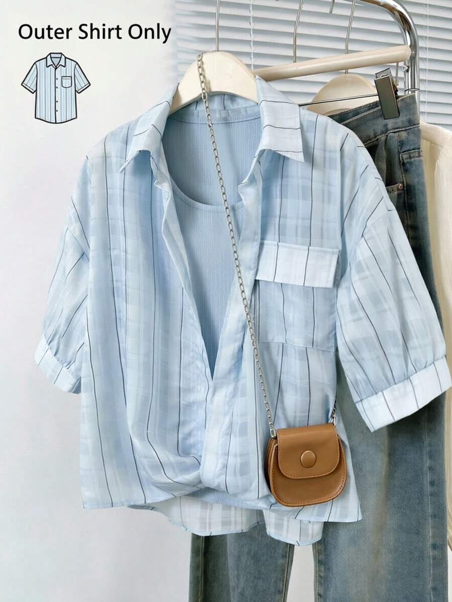 Resyla Camisa de mujer de manga corta refrescante, nuevo estilo de verano - Multicolor - Ver 1