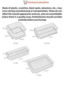Caja de almacenamiento de cosméticos y cuidado de la piel, organizador de cajones de varios tamaños, ideal para escritorios, dormitorios, habitaciones de estudiantes y almacenamiento de papelería - transparente - Ver 2