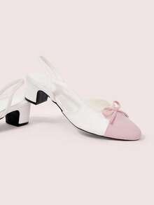 CUCCOO DOLLMOD Pink Round Toe Sandals High Heels Versatile Classic Women's Shoes Elegant Women's Fashion And Comfort Summer Shoes - Pink + White - View 2