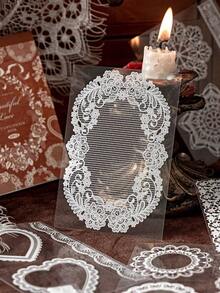 1 Book Of 30 Sheets Vintage Lace Border Versatile Material For DIY Scrapbooking, Decoration, PET Stickers - multicolor - View 11