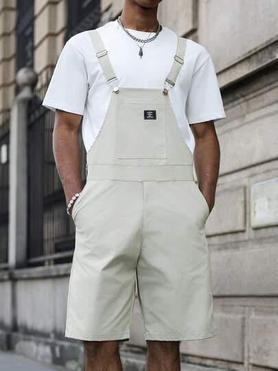 Manfinity EMRG Quần yếm cargo nam kiểu vintage, thích hợp cho mùa hè.