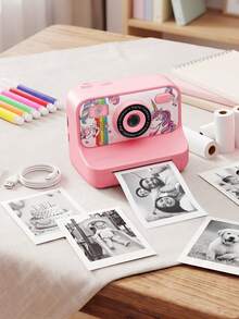 JMMO Kids Instant Print Camera, 1080P HD Digital Camera With Thermal Printer, Dual Lens Selfie Camera Toy For Boys Girls, Educational Kids Camera With Dinosaur/Unicorn Design - Multicolor - View 6