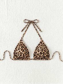 Swim Vcay 2026春夏新款女士泳装上市，适合度假、约会、西部风情、邮轮、海滩、海岛、公路旅行、四季皆宜、音乐节、波西米亚风假期、秋日休闲等场合。优雅复古休闲的豹纹泳衣上装，适合海滩度假、海滩度假、豹纹比基尼、动物纹比基尼套装、女士连体泳衣等。 - 彩色 - 查看 4