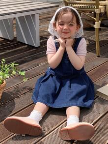 Dazy Kids Young Girl' Cute Denim Pinafore Dress Sun Dresses - Blue - View 2