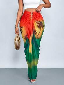 SOLERSUN 性感优雅的女士沙滩度假中长裙，以及时尚印花长款中长裙。 - 亮橙色 - 查看 4