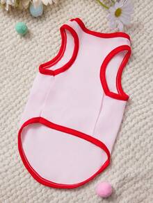 PETSIN 1 chiếc áo vest nhỏ in hình cà chua cho thú cưng, kiểu dáng thường ngày, chất liệu mềm mại và thoáng khí, phối màu đỏ phấn. - Nhiều màu - Xem 4