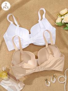 DesireSculpt 2pcs Plus Size Bras With Underwire - Multicolor - View 2