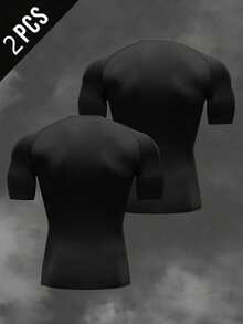 RISE LYT Áo thun thể thao tay ngắn raglan in hình nhện dành cho nam - màu đen - Xem 2