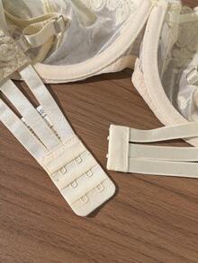 2pcs Mesh Embroidered Women's Lingerie Set - Apricot - View 6