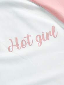 Slaydiva Women's White And Pink 2 Piece Set,Summmer Casual Workout Outfits,Round Neck Short Sleeve T-Shirt And Folded Waist Hot Pants,Y2K Sporty Style - Pink - View 11
