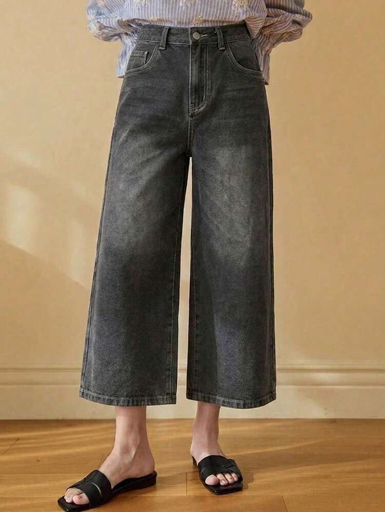 Women's Casual Washed Low-Waist 7/8 Length Jeans