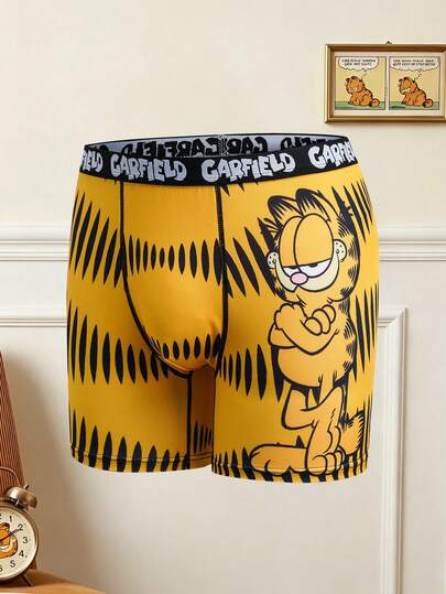 GARFIELD | SHEIN Cartoon Printed Underwear For Men, Funny Boxer Briefs