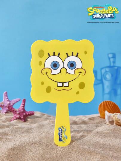 SpongeBob SquarePants | Joivida Gương cầm tay họa tiết ngựa vằn, hình hoạt hình, gương phòng tắm