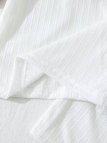 SHEIN Playful Pals 2件/組 嬰幼兒男童配色拼接短袖 Polo 衫與短褲 白色夏季休閒家庭套裝 日常男嬰服飾 - 彩色 - 查看 9