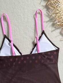 Swim Mod 女士甜美吊带背心配侧系带裤，春夏款 - 彩色 - 查看 8