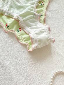 PetitDoll 3pcs/Set Women's Contrast Color Trim Triangle Panties - Multicolor - View 5