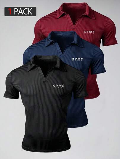 Manfinity Sport Corelite 男士休闲运动印花短袖Polo衫