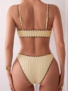 SHEIN Swim Chicsea Bộ bikini tách rời tối giản dành cho mùa Xuân/Hè 2026, đồ bơi cao cấp tôn dáng cho nữ. - Nhiều màu - Xem 3
